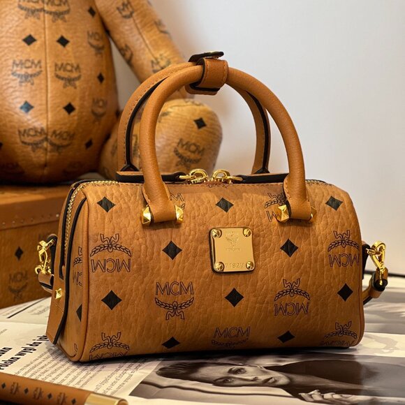 MCM MINI Aren Visetos Boston Pillow Bag - Picture 8 of 9